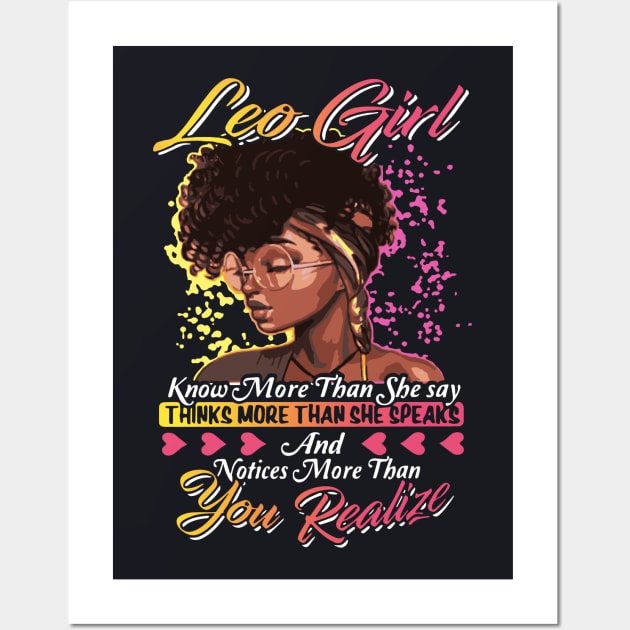 Leo Girl Know Mor Than Sh Say And Notices More Than You Realize Girlfriend Wife Wall Art by dieukieu81